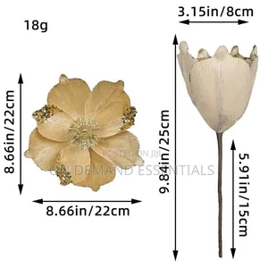 3-Layer Gold Glitter Christmas Flower