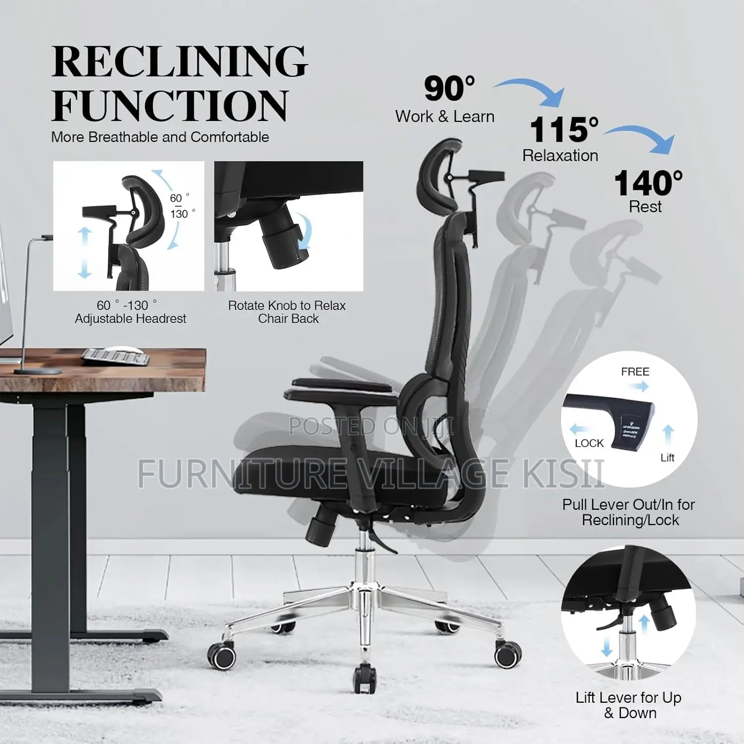 High -Back Orthopedic Office Chair.