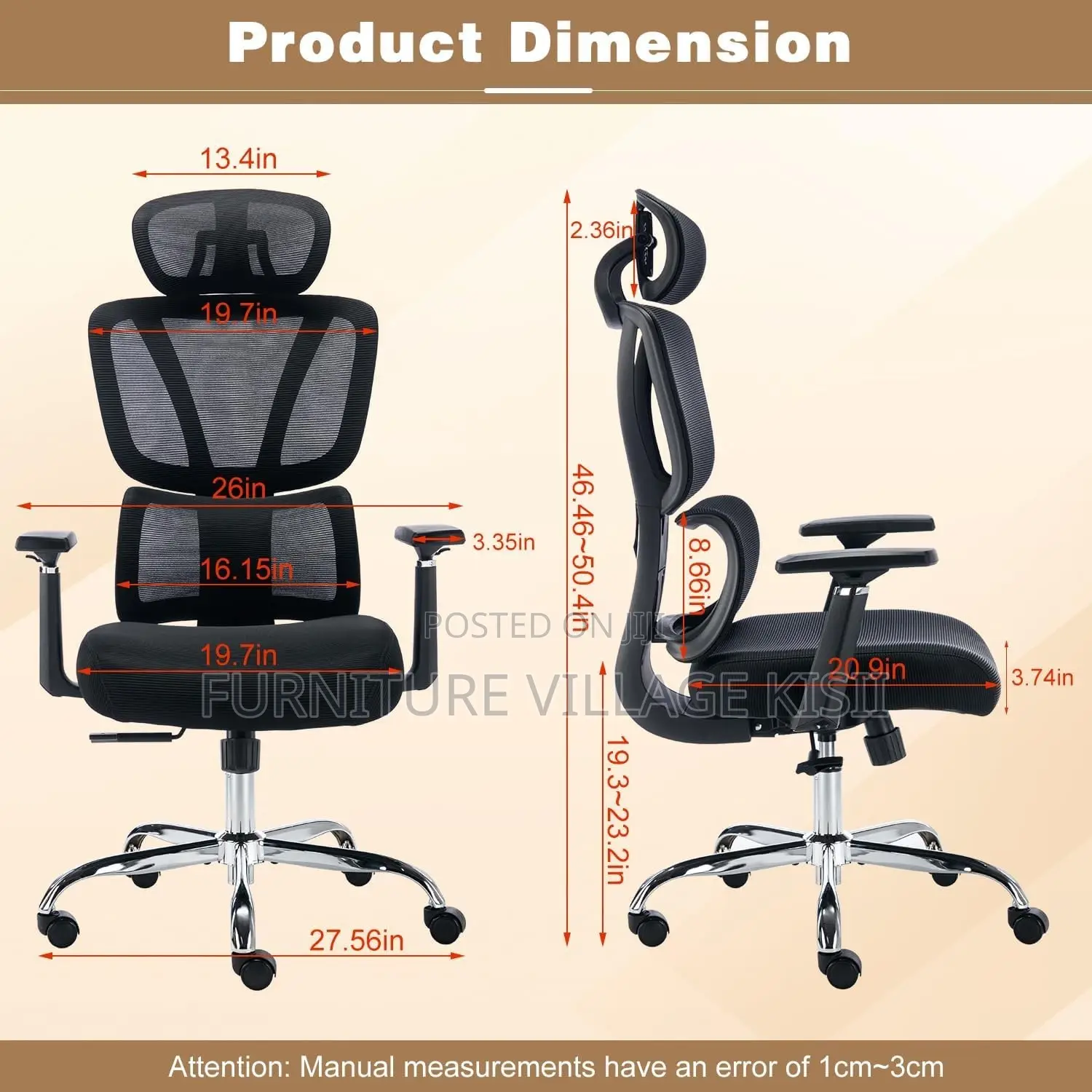 High -Back Orthopedic Office Chair.
