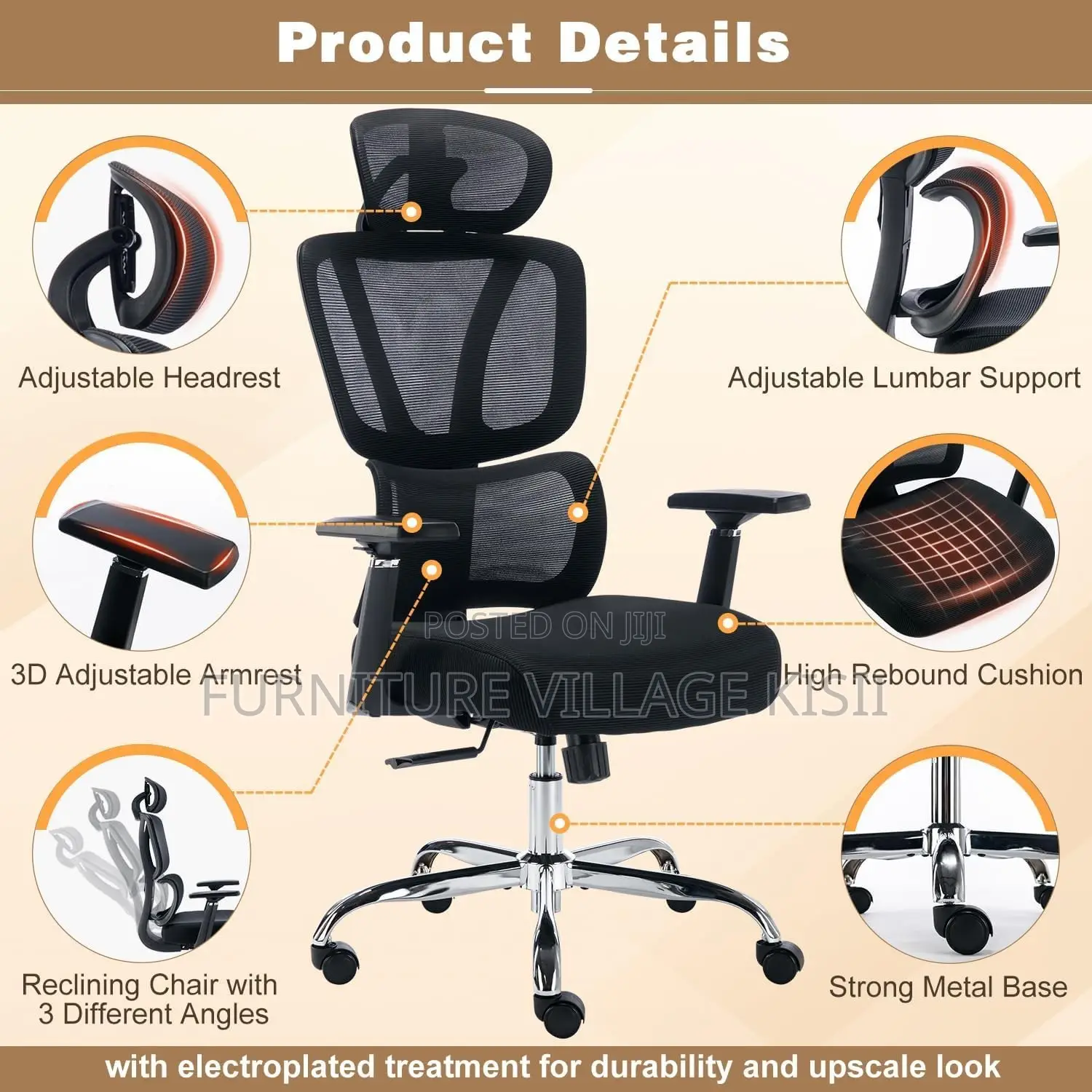 High -Back Orthopedic Office Chair.