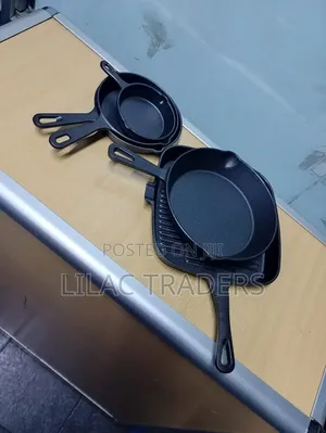 5-in-1 Cast Iron Cooking Pan Set With Steak Pan