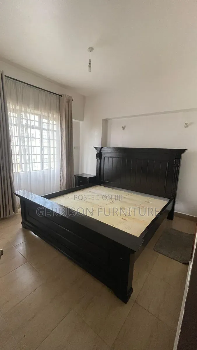 Executive Black Hardwood Slatted Bed Frame