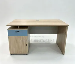 Wooden Workstation Desk With Lockable Mobile Pedestal - Office Table