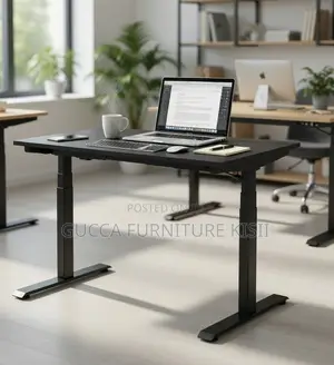 Black 1400mm Powered Adjustable Standing Desk