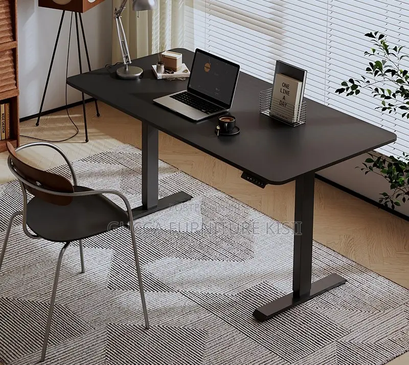 Black 1400mm Powered Adjustable Standing Desk