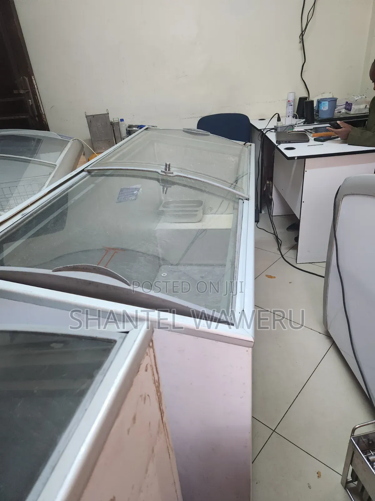 White Working Deep Chest Freezer Display One