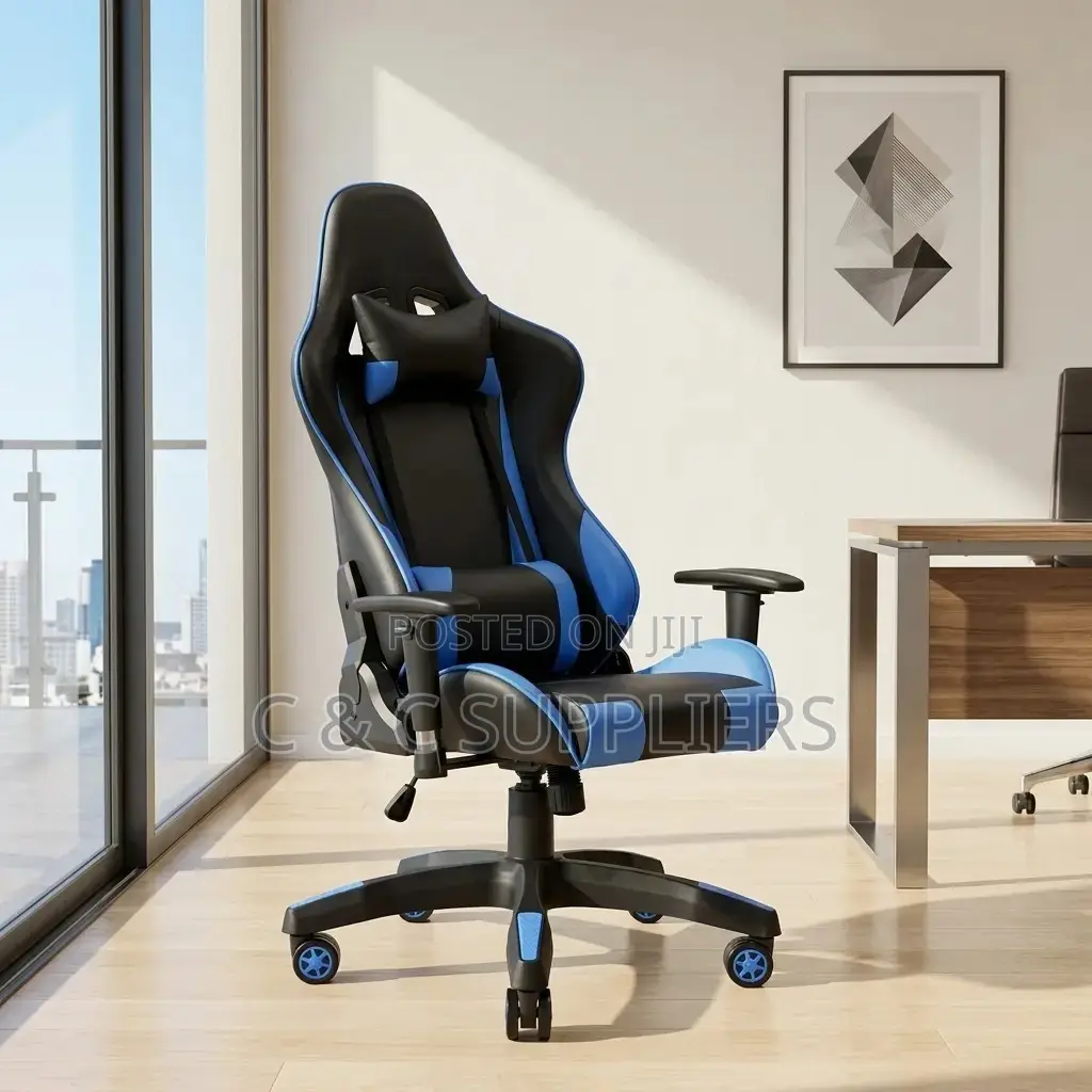 Blue Adjustable Gaming Chair.