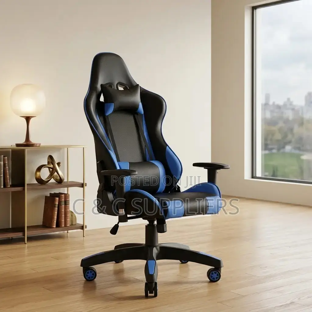 Blue Adjustable Gaming Chair.