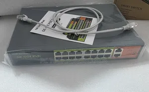 SISCOLINK 16 Port PoE+ Switch, 250W, 2 Gigabit Uplink,Switch