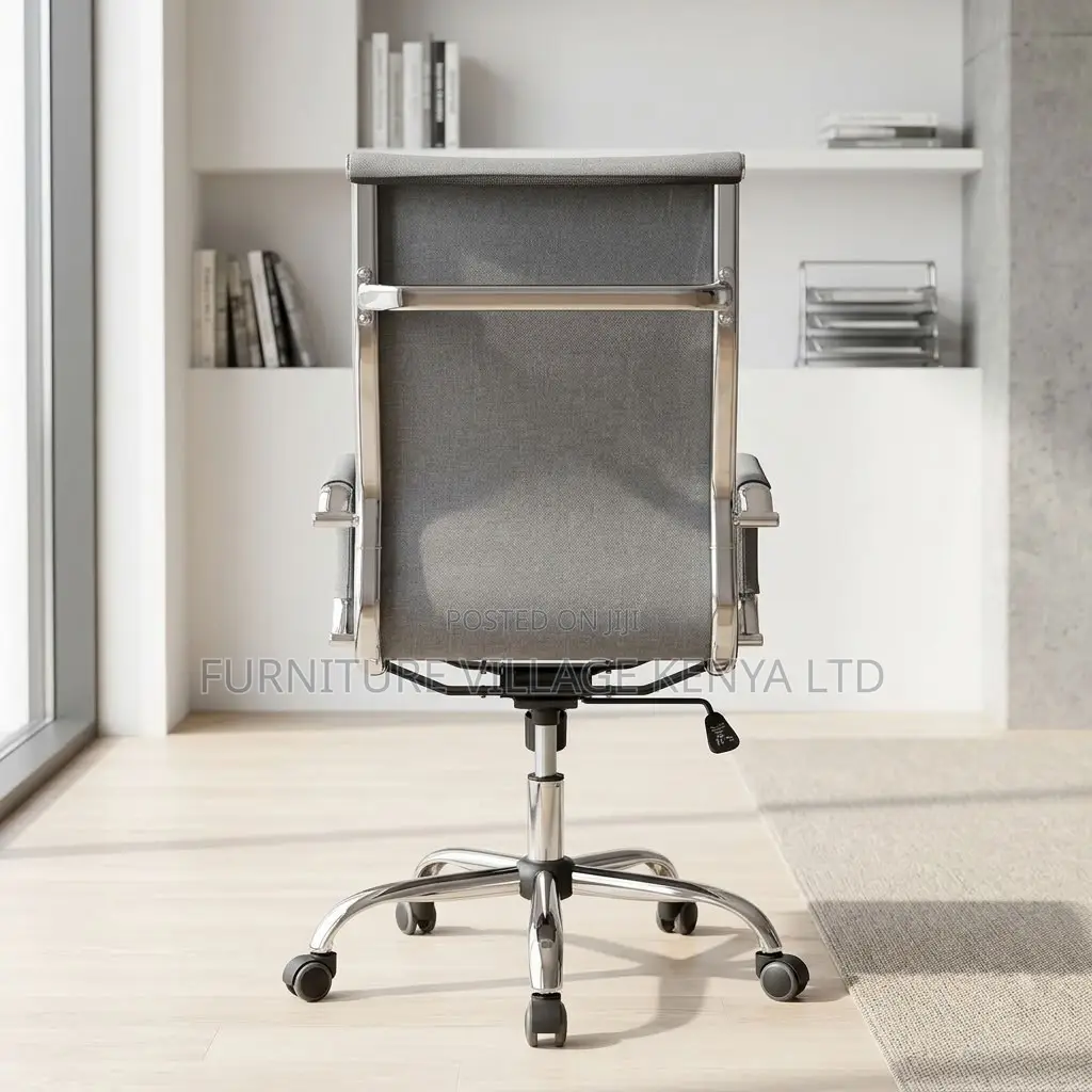 Office Chair; Gray Fabric Computer Office Chair