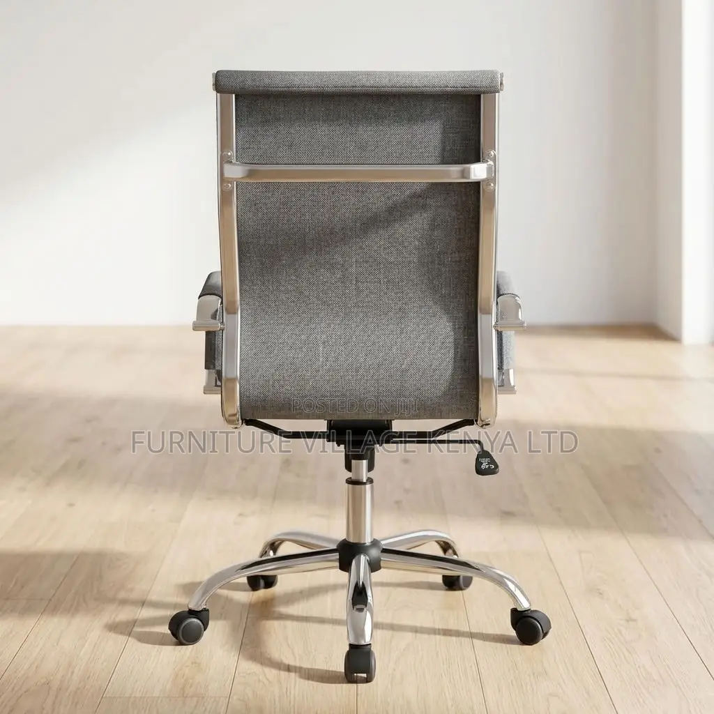 Office Chair; Gray Fabric Computer Office Chair