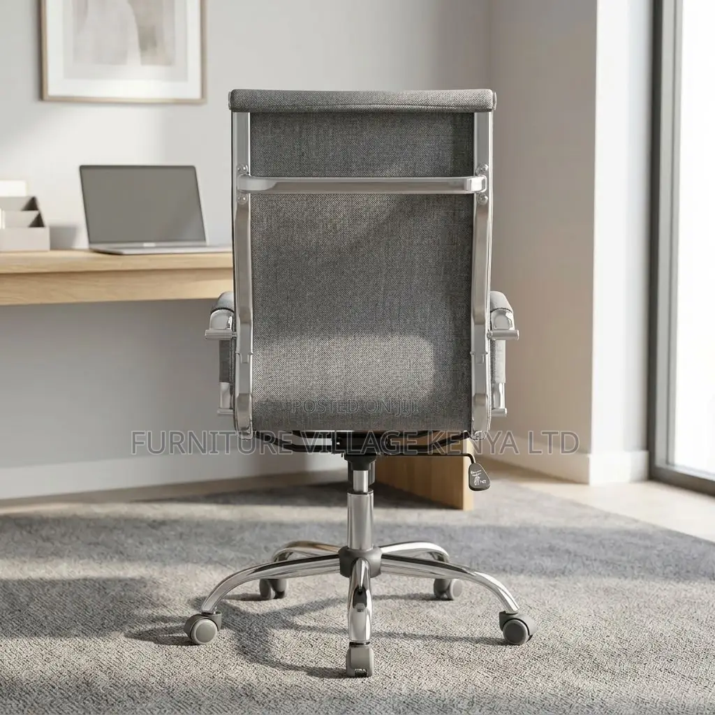 Office Chair; Gray Fabric Computer Office Chair