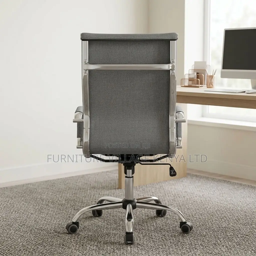 Office Chair; Gray Fabric Computer Office Chair