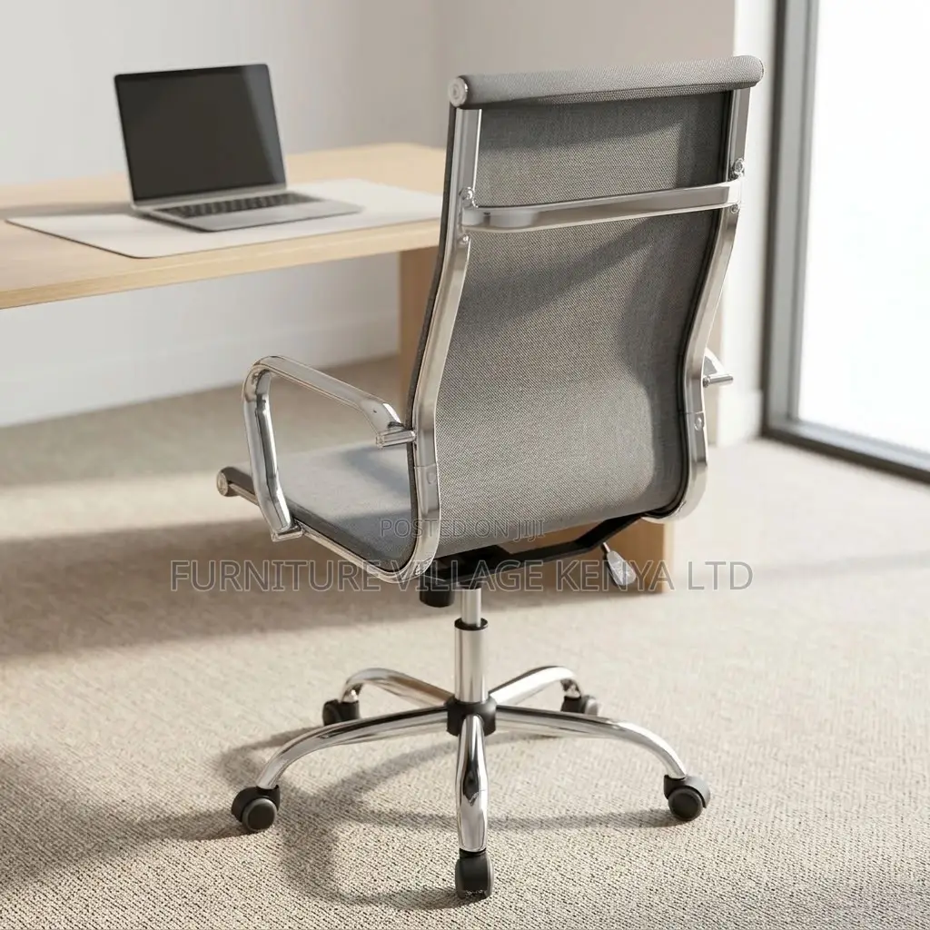 Office Chair; Gray Fabric Computer Office Chair