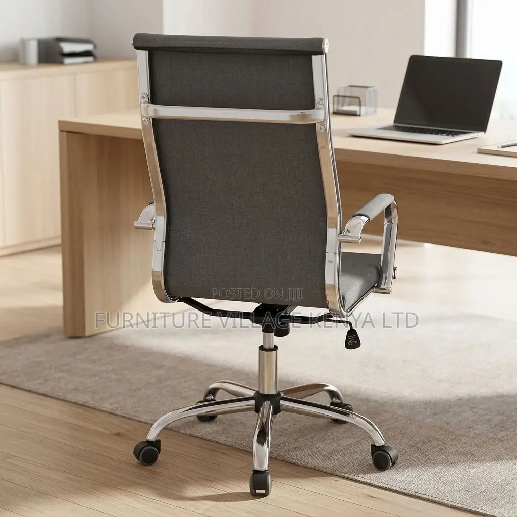 Office Chair; Gray Fabric Computer Office Chair