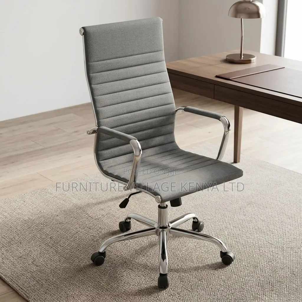 Office Chair; Gray Fabric Computer Office Chair