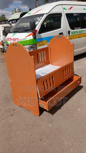 Brown Baby Cot+ Mattress