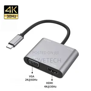 4 in 1 Type-C Hub USB C to HDMI VGA MULTIPORT Adapter