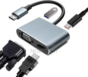 USB C to HDMI Vga Adapter, 4 in 1 USB C Multiport Hub 4k HDMI, Vga,