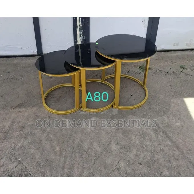 Modern 3 in 1 Round Nesting Coffee Table Set