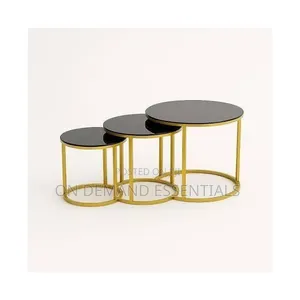 Modern 3 in 1 Round Nesting Coffee Table Set