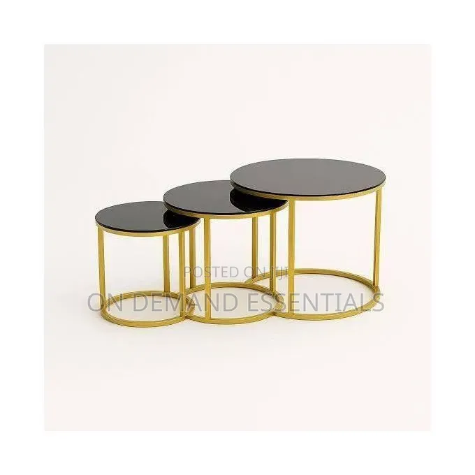 Modern 3 in 1 Round Nesting Coffee Table Set