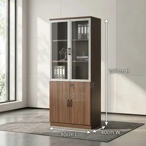 Office Cabinet; Wooden Office Cabinet With Glass Doors