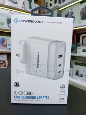 Powerology Lunex Series Fast Charging Adapter PD 100W (PWFC1029BWH)