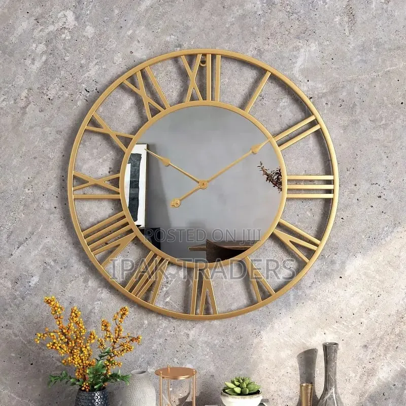 *Creative Wall Clock Metal With Mirror 50cm Diameter