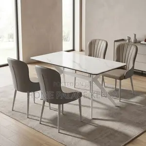 Dining Set; 4-Seater Marble Dining Table Set