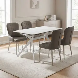 Dining Set; 4-Seater Marble Dining Table Set