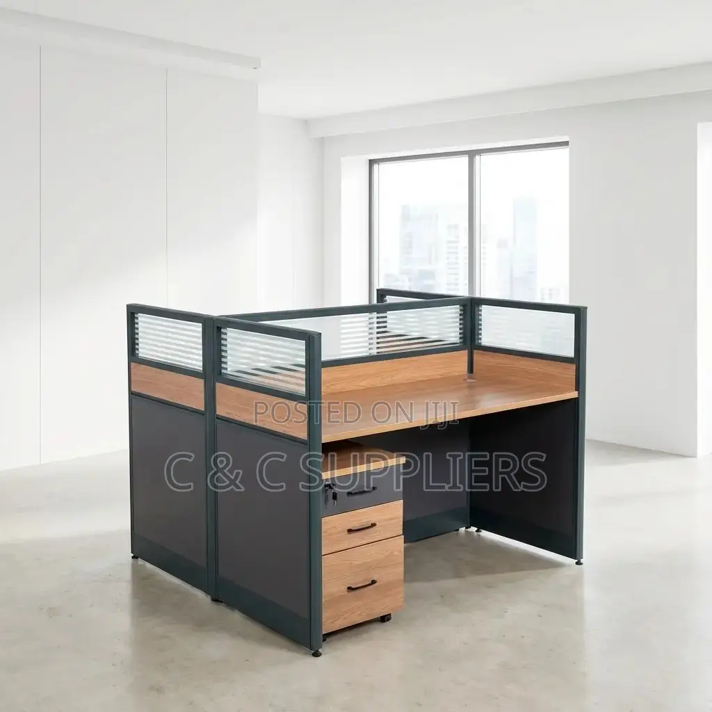 Brown Shared Office Workstation Desk.
