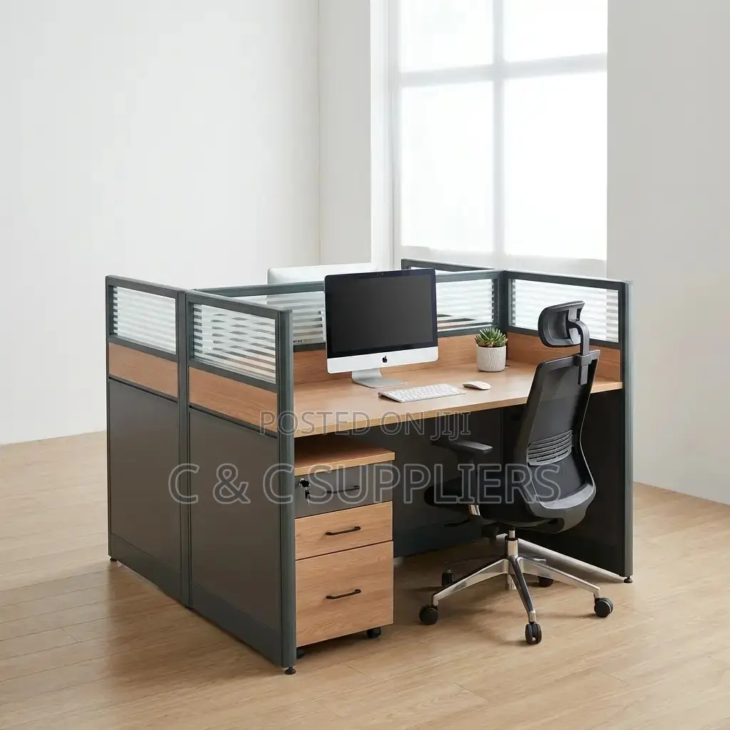 Brown Shared Office Workstation Desk.