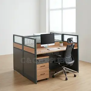 Brown Shared Office Workstation Desk.