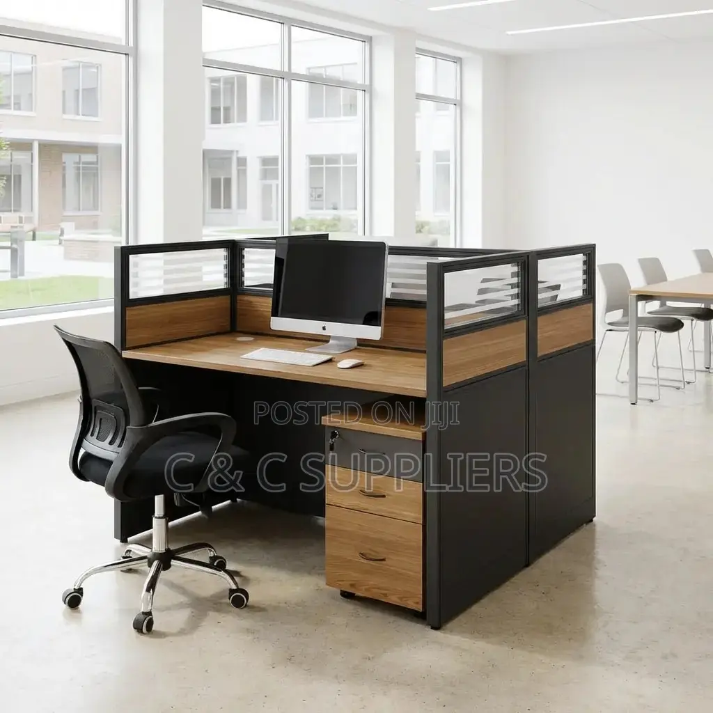 Brown Shared Office Workstation Desk.