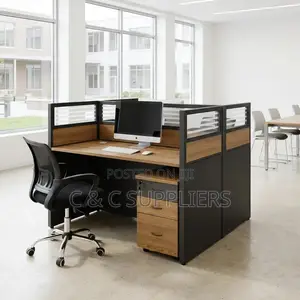 Brown Shared Office Workstation Desk.