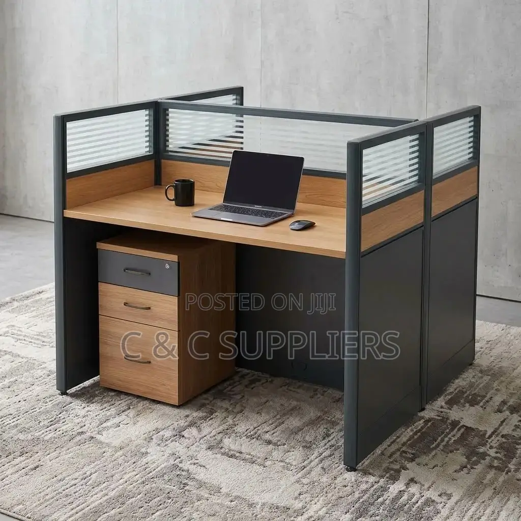 Brown Shared Office Workstation Desk.