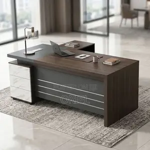 Office Desk : 1.6M Brown Corporate Office Table With Drawers