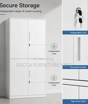 4 Door Lockable Metallic Storage Locker Box