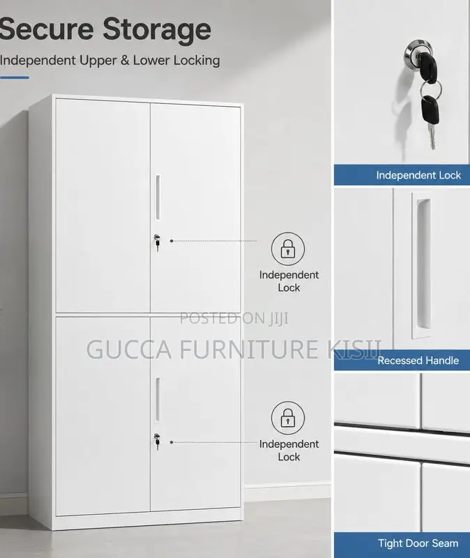 4 Door Lockable Metallic Storage Locker Box