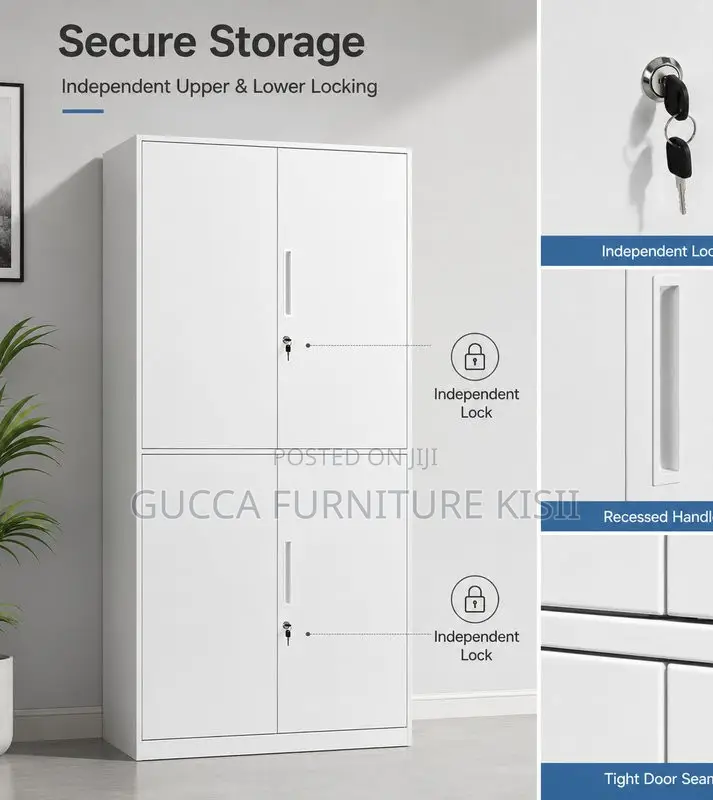 4 Door Lockable Metallic Storage Locker Box