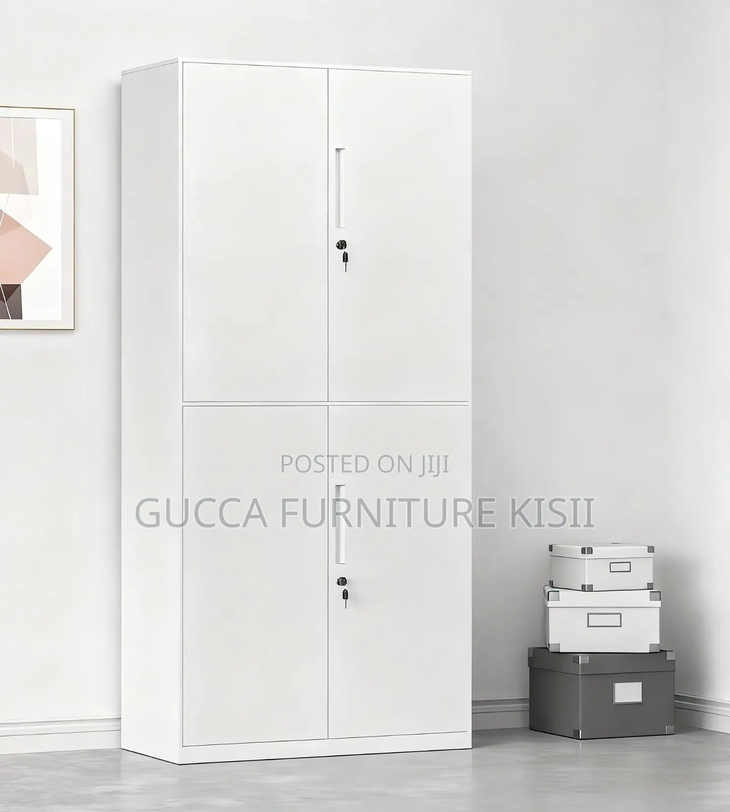4 Door Lockable Metallic Storage Locker Box