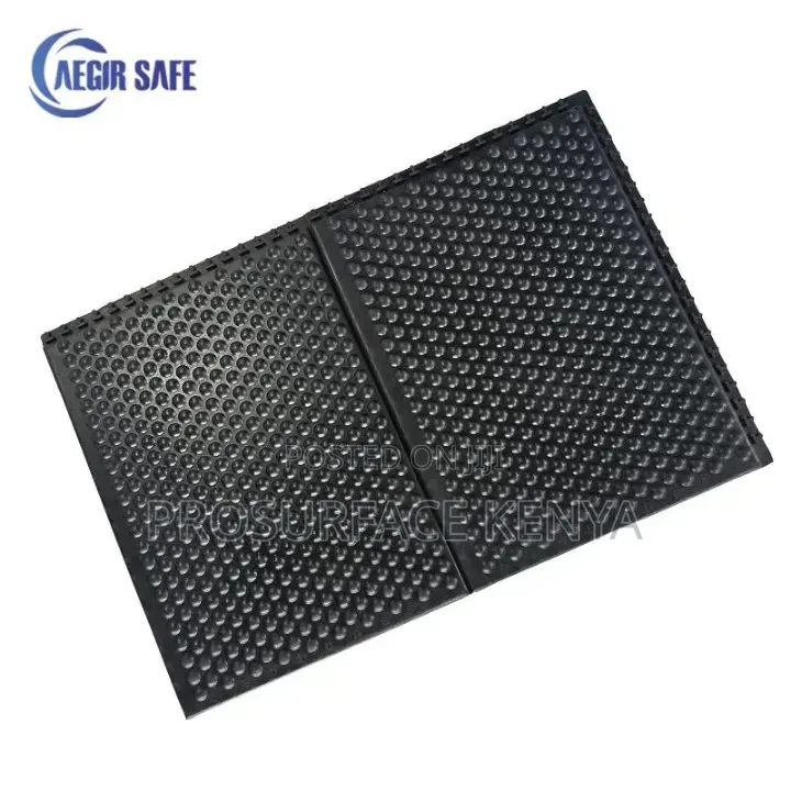 Workplace Anti-Fatigue Bubble Mat 90x60cm Black Cushioned