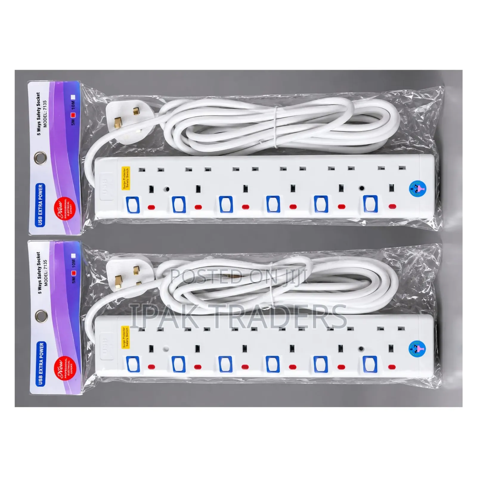 JSB Extension Heavy-Duty Surge Protector 6/Way 5m