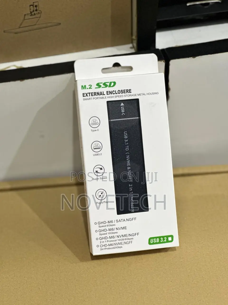 External USB-C Casing Nvme Enclosure & Reader, M.2 Pcie SSD Case