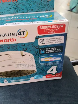 Enershower 4T Water Shower Head for Salty Water, Borehole and Fresh