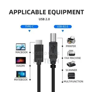 Type-C to USB 2.0 B Male Printer Cable