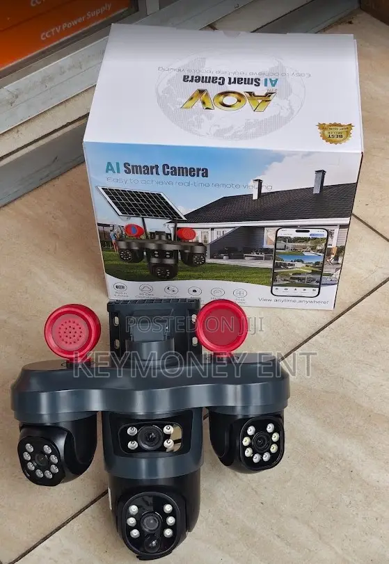 Aov 4lens V380 Pro 4g Simcard Ai Smart Solar Powered Camera