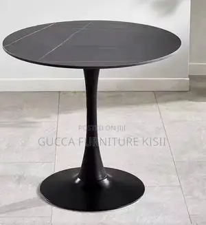 800mm Eames Round Dining Table With Metallic Base