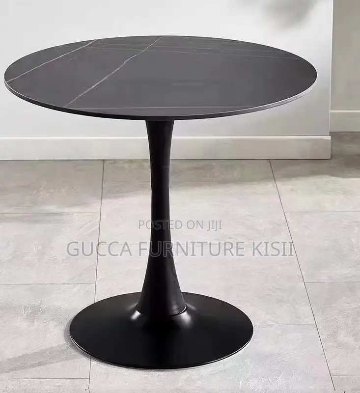 800mm Eames Round Dining Table With Metallic Base
